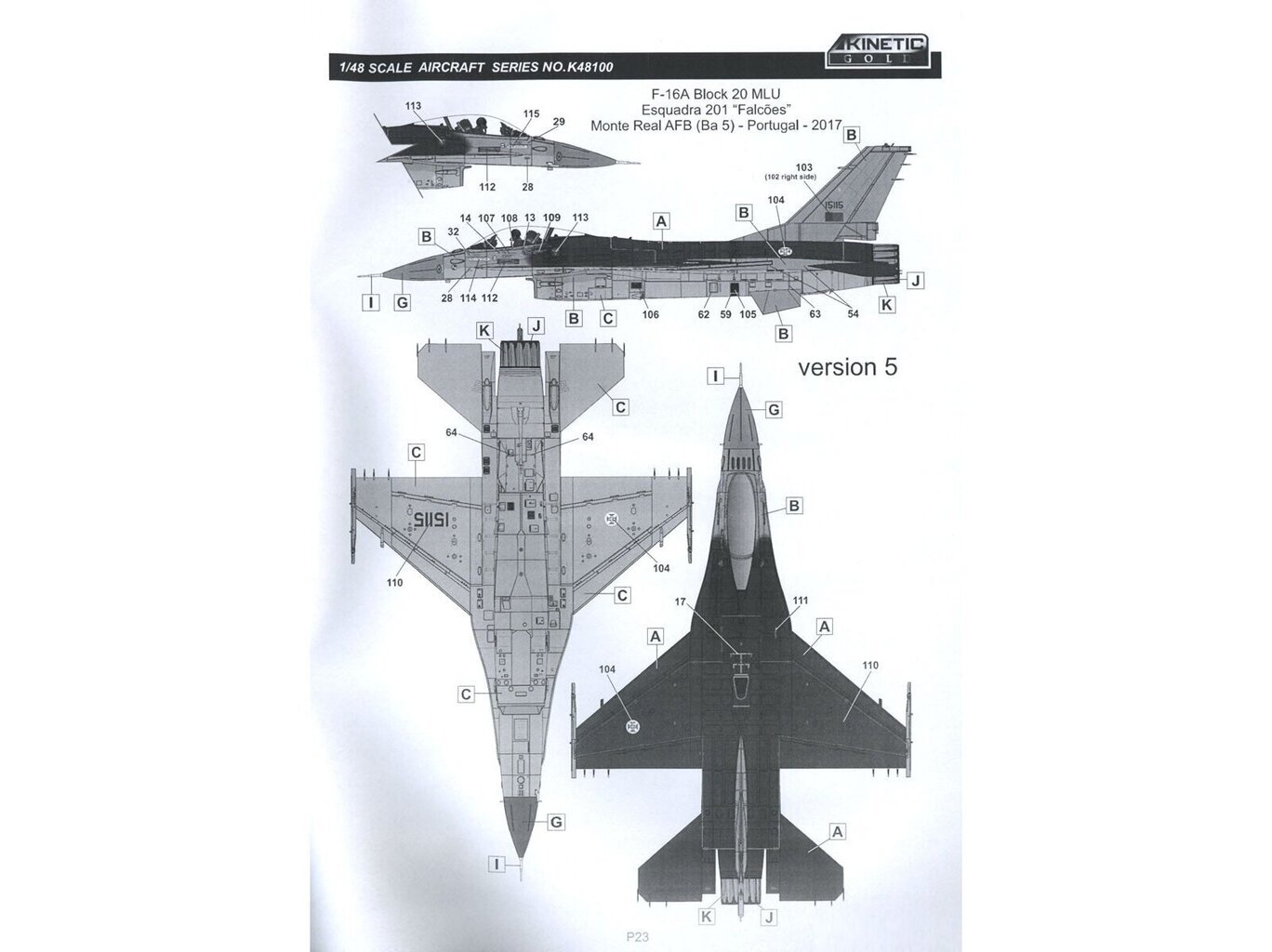 KINETIC - F-16A MLU NATO Viper, 1/48, 48100 цена и информация | Konstruktori | 220.lv