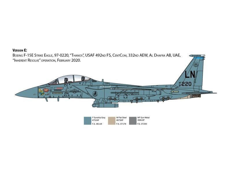 Italeri - F-15E Strike Eagle, 1/48, 2803 cena un informācija | Konstruktori | 220.lv