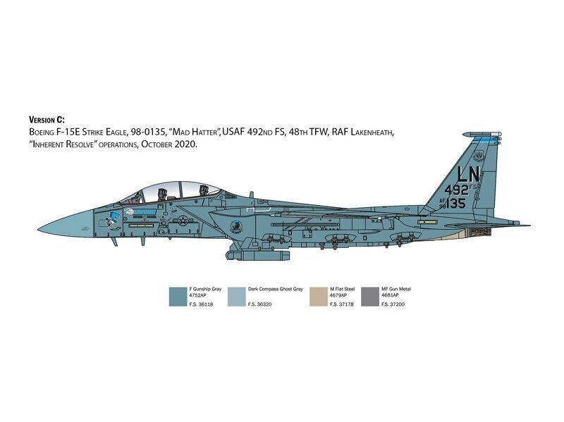 Italeri - F-15E Strike Eagle, 1/48, 2803 cena un informācija | Konstruktori | 220.lv