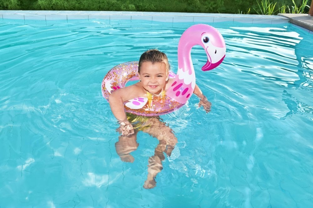 Piepūšamais bērnu peldēšanas riņķis "Flamingo", 61cm cena un informācija | Ūdens, smilšu un pludmales rotaļlietas | 220.lv