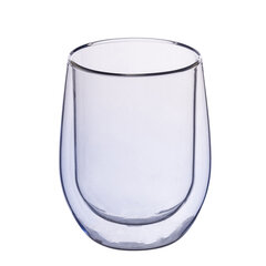 двойные стеклянные стаканы andrea color, 300 мл, синий 2 шт. цена и информация | Стаканы, фужеры, кувшины | 220.lv