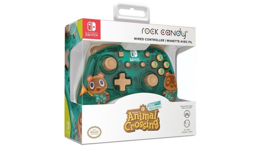 Spēļu kontrolieris ar vadu PDP Rock Candy Mini Animal Crossing Nintendo Switch, zaļš cena un informācija | Spēļu kontrolieri | 220.lv