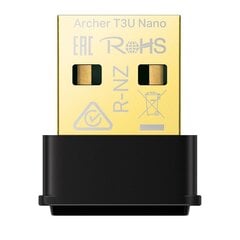 TP-Link USB WiFi адаптер Archer T3U Nano AC1300 цена и информация | Адаптеры и USB разветвители | 220.lv