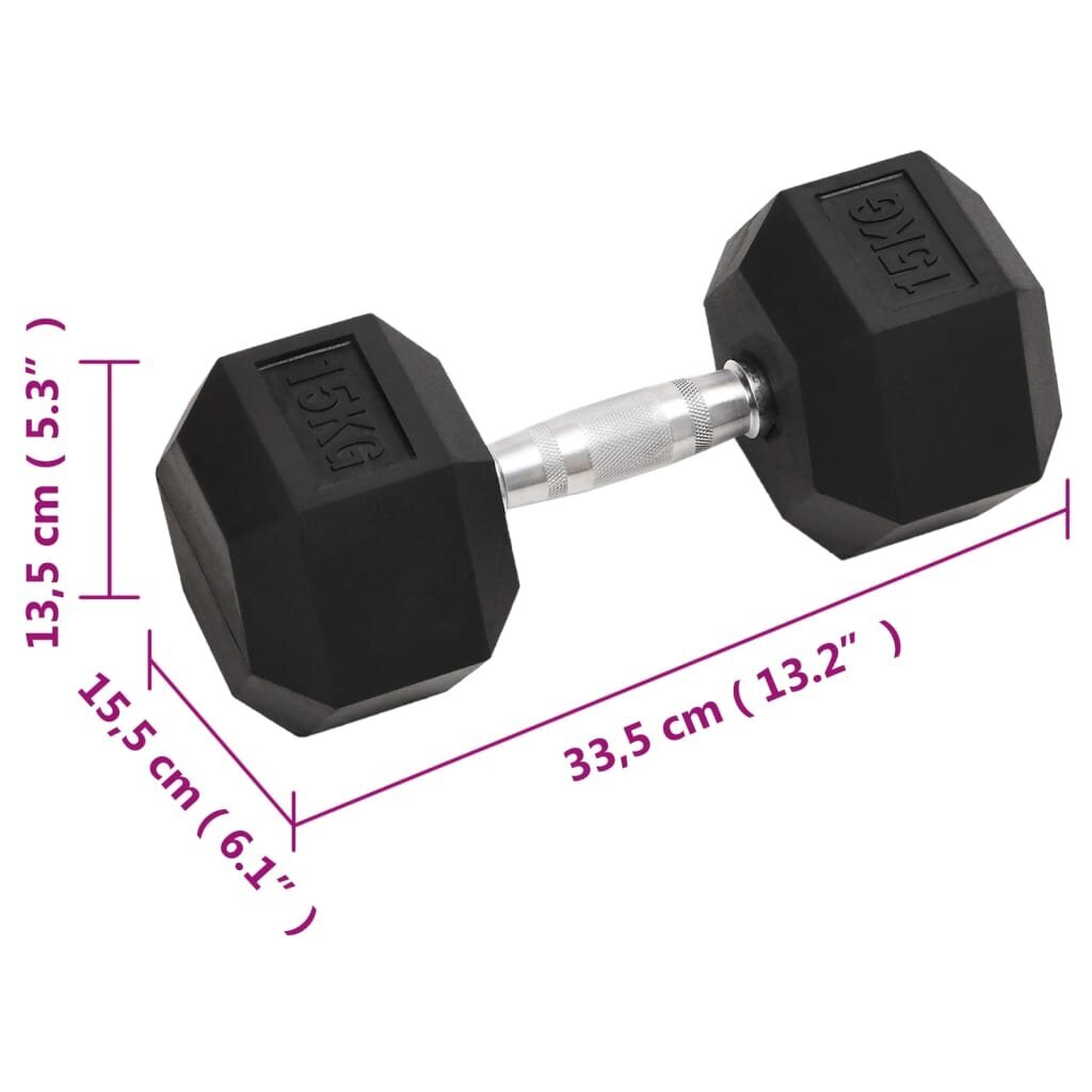 vidaXL hanteles, 2 gab., 30 kg, čuguns cena un informācija | Svari, hanteles, stieņi | 220.lv