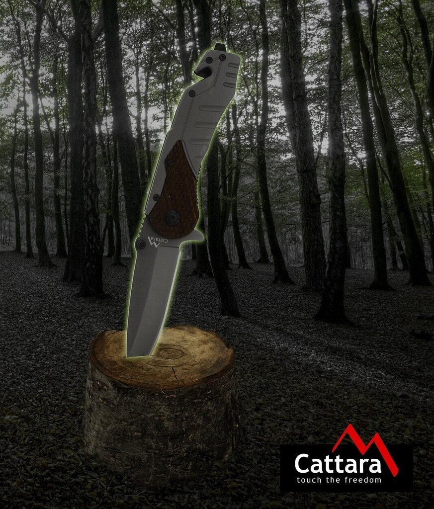 Saliekamais nazis ar fiksāciju Cattara Wood 21 cm цена и информация | Tūrisma naži, daudzfunkcionālie instrumenti | 220.lv