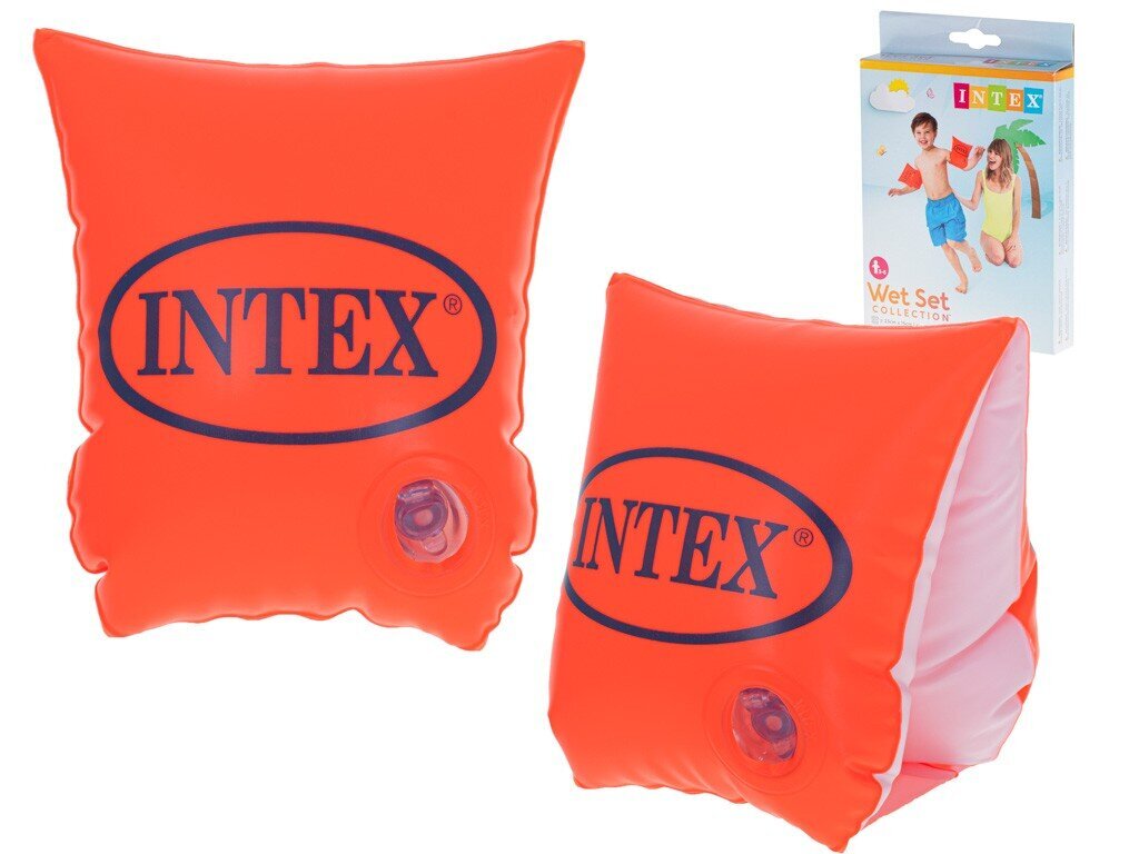 Butterfly piepūšamās peldēšanas piedurknes oranžas INTEX цена и информация | Piepūšamās rotaļlietas un pludmales preces | 220.lv