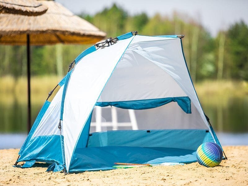 Tracer Automātiskā pludmales telts (220 x 120 x 125 cm) zila un pelēka цена и информация | Teltis | 220.lv