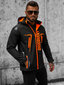 Vīriešu SoftShell jaka melna ar oranžām detaļām Apvalks JS/HH025/1AZ-50428-XXL cena un informācija | Vīriešu virsjakas | 220.lv