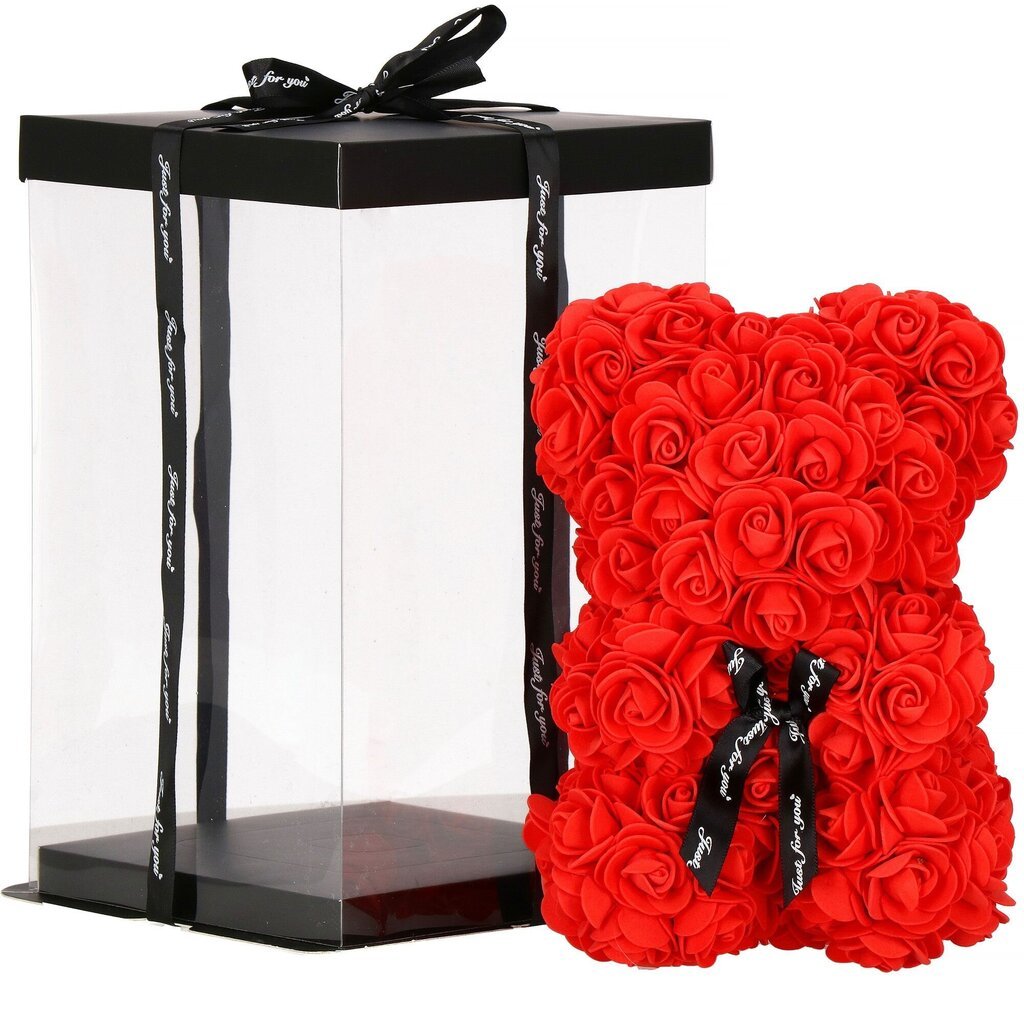 Lācītis no rozēm kastītē, 25x17x16 cm cena un informācija | Citas oriģinālas dāvanas | 220.lv