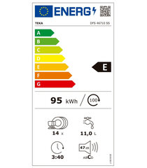 Trauku mazgājamā mašīna Teka DFS46710 Balts (60 cm) цена и информация | Посудомоечные машины | 220.lv