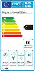 Tvaika nosūcējs Mepamsa Melns 60 cm 140 W 560 m3/h cena un informācija | Tvaika nosūcēji | 220.lv