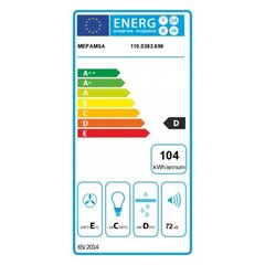 Tvaika nosūcējs Mepamsa Silueta XLA60 60 cm 590 m³/h 200W A цена и информация | Вытяжки на кухню | 220.lv