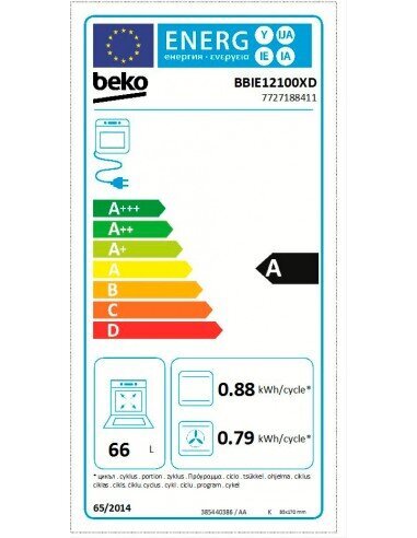 Daudzfunkciju krāsns BEKO BBIE12100XD 66 L Nerūsējošais tērauds A цена и информация | Cepeškrāsnis | 220.lv