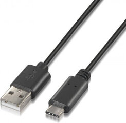 Кабель USB A 2.0 — USB C Aisens A107-0051 Чёрный 1 m цена и информация | Кабели и провода | 220.lv