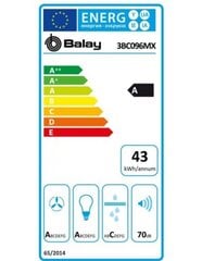 Традиционная вытяжка Balay 3BC096MX 90 cm 590 m3/h 70 dB 220W цена и информация | Вытяжки на кухню | 220.lv