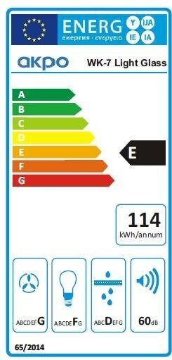 Tvaika nosūcējs, Akpo,, WK-7 Light PLUS 50 cena un informācija | Tvaika nosūcēji | 220.lv