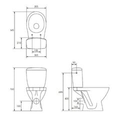 Tualetes pods Cersanit Compact 206 KASKADA ar vāku цена и информация | Унитазы | 220.lv