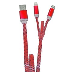 USB-кабель ZZIPP ZZACC2, красный цена и информация | Кабели и провода | 220.lv