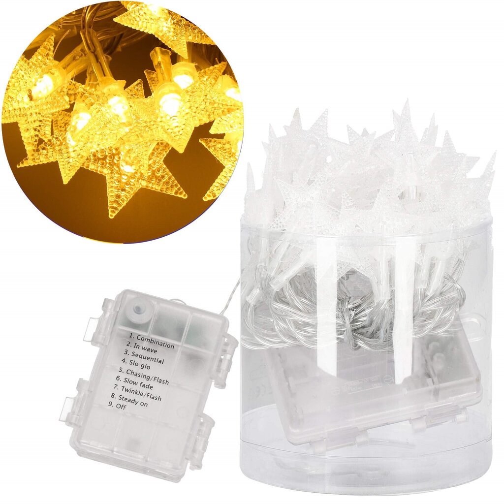 Ziemassvētku virtene ar baterijām (80 LED, silti balta) cena un informācija | Ziemassvētku lampiņas, LED virtenes | 220.lv
