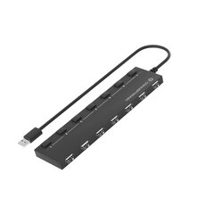 USB-разветвитель Conceptronic HUBBIES08B Чёрный 7-в-1 цена и информация | Адаптеры и USB разветвители | 220.lv