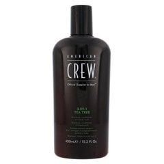 Šampūns, kondicionieris un dušas želeja vienā American Crew 3-IN-1 Tea Tree, 450 ml цена и информация | Шампуни | 220.lv