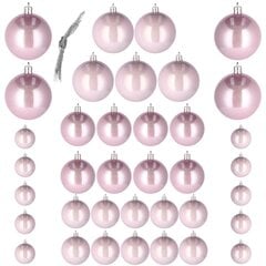 Ziemassvētku rotājumi, rozā, 37 gab. cena un informācija | Eglīšu rotājumi | 220.lv