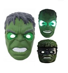 Маска Hulk Avengers со светодиодной подсветкой, зеленая цена и информация | Карнавальные костюмы, парики и маски | 220.lv