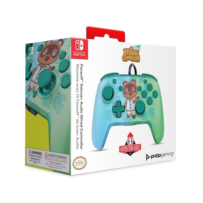 Spēļu kontrolieris ar vadu PDP Delux+ Audio Animal Crossing, zils/zaļš cena un informācija | Spēļu kontrolieri | 220.lv