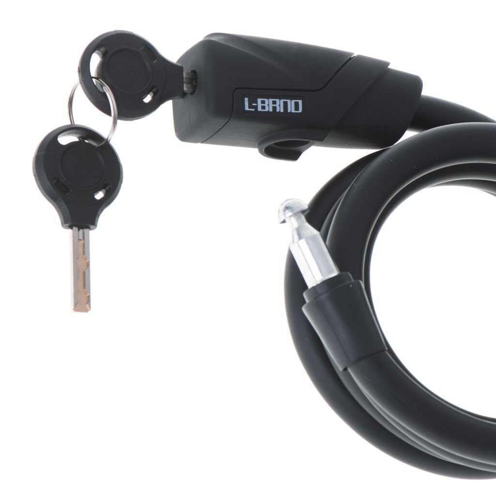 Velosipēda slēdzene L-BRNO ar garu spirālveida atslēgu, 150 cm cena un informācija | Velo slēdzenes | 220.lv