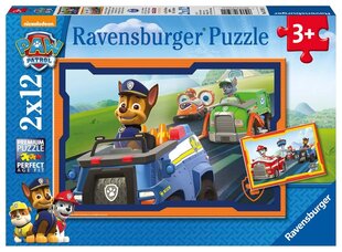 Пазл Ravensburger Paw Patrol 2x12 д. цена и информация | Пазлы | 220.lv