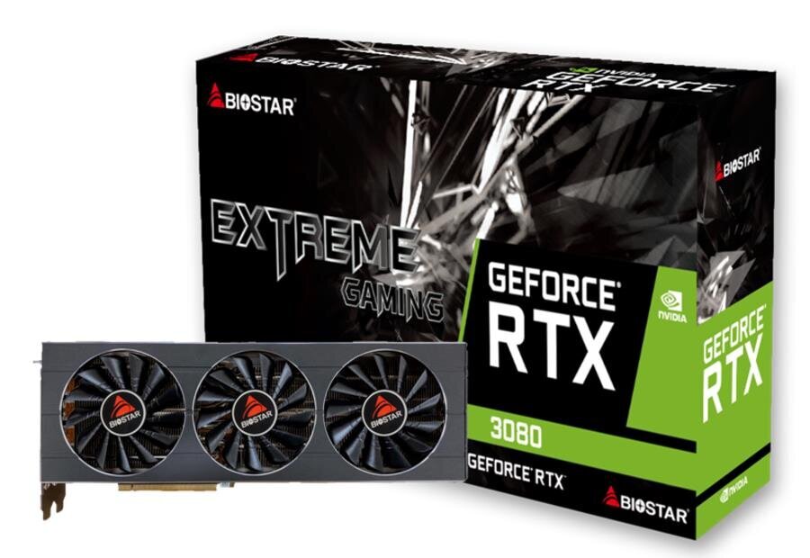 Biostar Nvidia GeForce RTX 3080 10 GB GDDR6 cena un informācija | Videokartes (GPU) | 220.lv