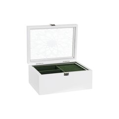 Шкатулка DKD Home Decor Стеклянный Белый Зеленый Деревянный MDF 22 x 16 x 10 cm цена и информация | Детали интерьера | 220.lv