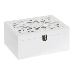 Шкатулка DKD Home Decor Стеклянный Белый Зеленый Деревянный MDF 22 x 16 x 10 cm цена и информация | Детали интерьера | 220.lv