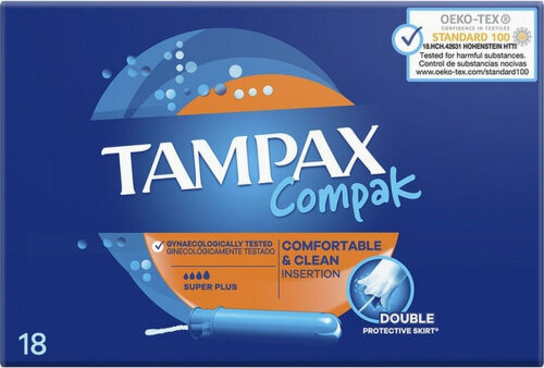 Tampax Tampon Tampax Compak S Plus 18 цена и информация | Tamponi, higiēniskās paketes, ieliktnīši | 220.lv