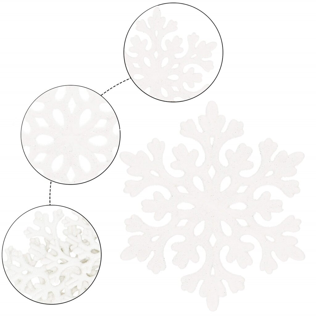 Ziemassvētku rotājums - Sniegpārsla, 8 gab. цена и информация | Svētku dekorācijas | 220.lv