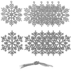 Ziemassvētku rotājums - Sniegpārsliņas, 12 gab. cena un informācija | Svētku dekorācijas | 220.lv