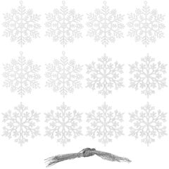 Ziemassvētku rotājums Sniegpārsliņas, 12 gab. cena un informācija | Svētku dekorācijas | 220.lv