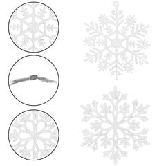 Ziemassvētku rotājums Sniegpārsliņas, 12 gab. cena un informācija | Svētku dekorācijas | 220.lv