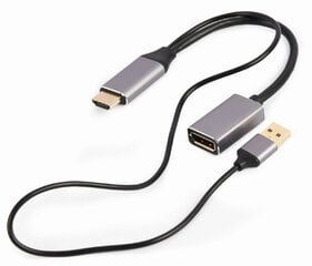 Адаптер видеокабеля Gembird A-HDMIM-DPF-02 0,1 м HDMI Type A (Standard) DisplayPort Черный цена и информация | Адаптеры и USB разветвители | 220.lv