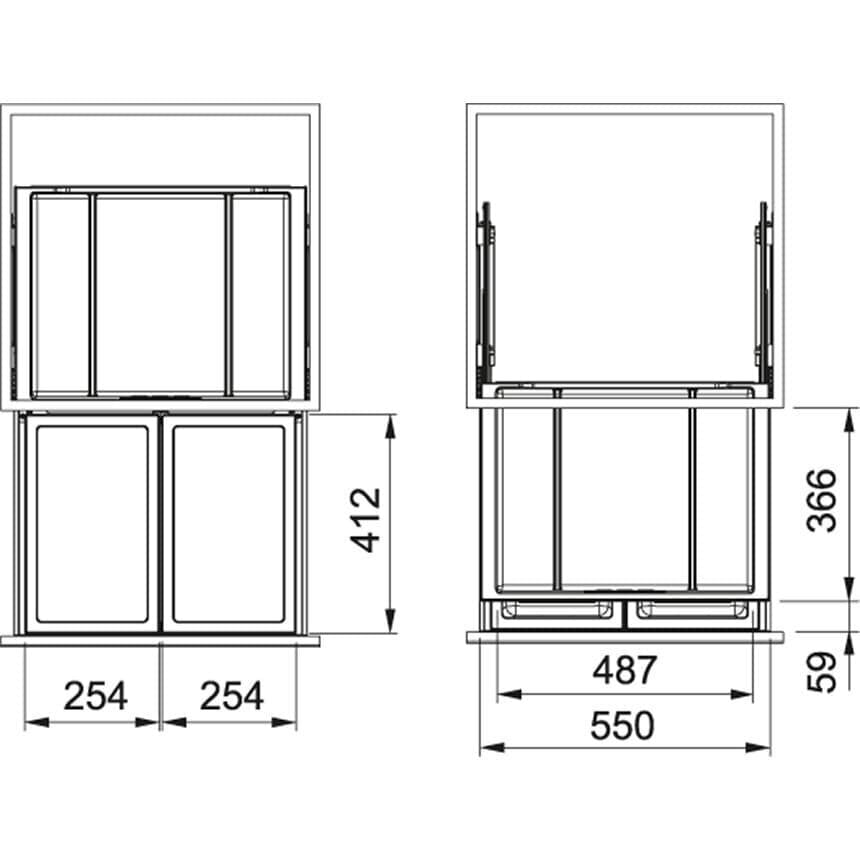 Franke miskaste FX 60, 2 x 26 l cena un informācija | Miskastes | 220.lv