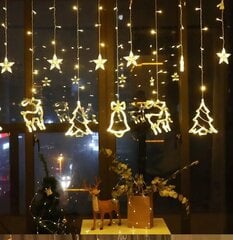 Новогодняя занавеска со светодиодными лампами 2,5м цена и информация | Гирлянды | 220.lv