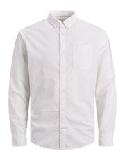 Мужская рубашка JJEOXFORD Slim Fit 12190444 Белая ПЛЮС РАЗМЕР цена и информация | Мужские рубашки | 220.lv
