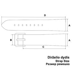 Ремешок для часов LBS Black Calf W100.01.24.W W100.01.24.W цена и информация | Мужские часы | 220.lv