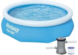 Piepūšamais baseins Bestway Fast Set 305x76cm, ar filtru cena un informācija | Baseini | 220.lv