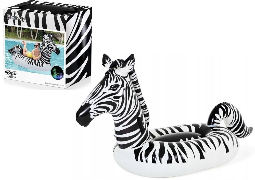 Piepūšamais matracis Zebra LED 254 x 142 cm Bestway 41406 cena un informācija | Piepūšamās rotaļlietas un pludmales preces | 220.lv
