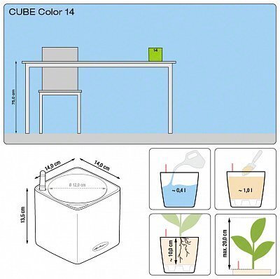 Puķu pods Lechuza Cube Color 14 cm цена и информация | Puķu podi | 220.lv