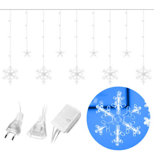 Dekoratīvās LED gaismas - sniegpārsliņu un zvaigžņu gaismas/ 138LED цена и информация | Ziemassvētku lampiņas, LED virtenes | 220.lv