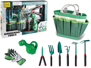 Набор садовых инструментов с сумкой, зеленый цена и информация | Игрушки для мальчиков | 220.lv