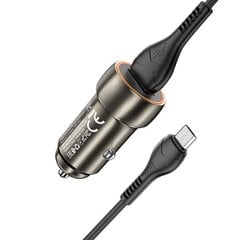 Автомобильная зарядка Hoco Z46 USB-A 18W QC3.0 + MicroUSB серая цена и информация | Зарядные устройства для телефонов | 220.lv