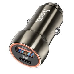 Автомобильная зарядка Hoco Z46A USB-A/Type-C PD20W+QC3.0 серая цена и информация | Зарядные устройства для телефонов | 220.lv